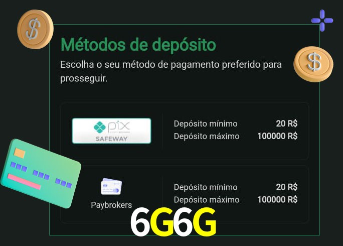 O cassino 6G6G oferece uma grande variedade de métodos de pagamento